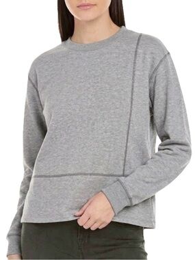 Johnny Was Calme Seamed Oversized Women’s Grey Cotton Pull-Over Size Small